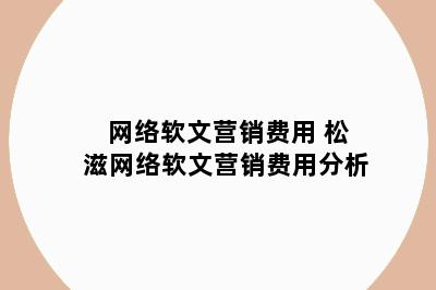 网络软文营销费用 松滋网络软文营销费用分析